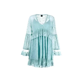 PINKO Embroidered Tulle Mini Dress