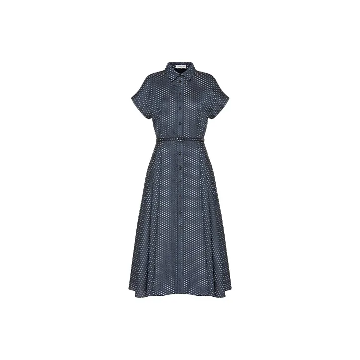 DIOR Quarterly New Products Short Sleeved Dresses Women's Blue-0