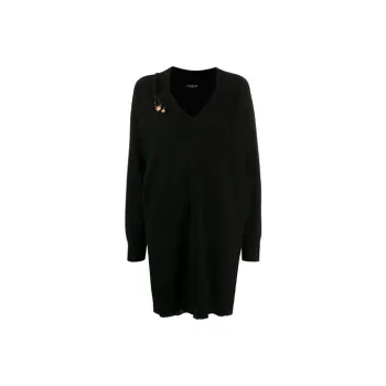 VERSACE Safety Pin Knitted Dress 'Black'