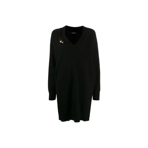 VERSACE Safety Pin Knitted Dress 'Black'