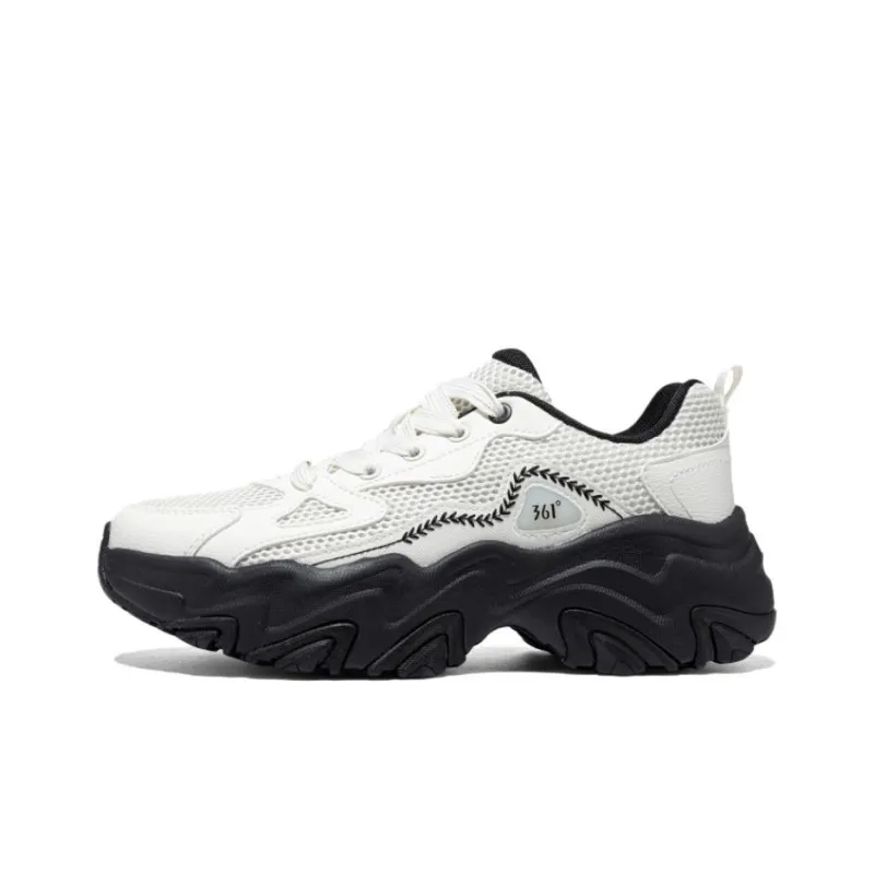 361° Anti Slip Wear Resistant Low Top Casual Shoes Women's White Black-0