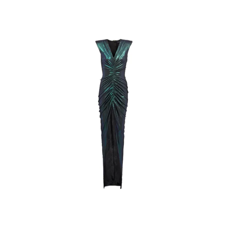 BALMAIN Glittered Ruched Dress-0