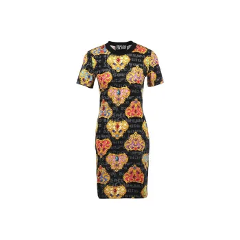 VERSACE JEANS COUTURE SS24 Short Sleeved Dress Women's Black