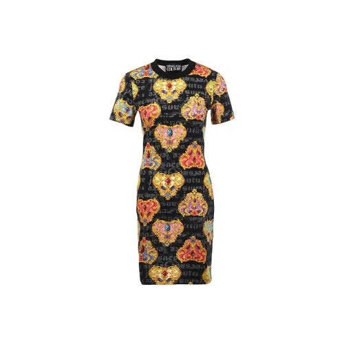 VERSACE JEANS COUTURE SS24 Short Sleeved Dress Women's Black
