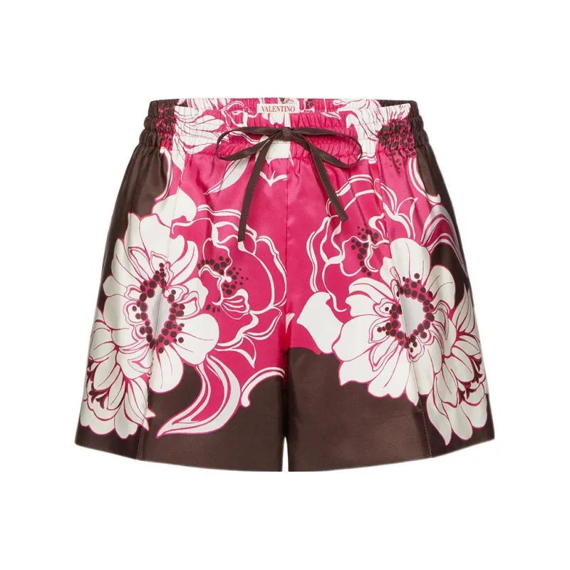 Valentino Plants & Flowers Casual Shorts Women's Pink-0