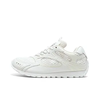 HART DAVIS Crooked Head Shoes Shock Absorbers Slip Resistant Breathable Low Top Casual Shoes Unisex Tea White