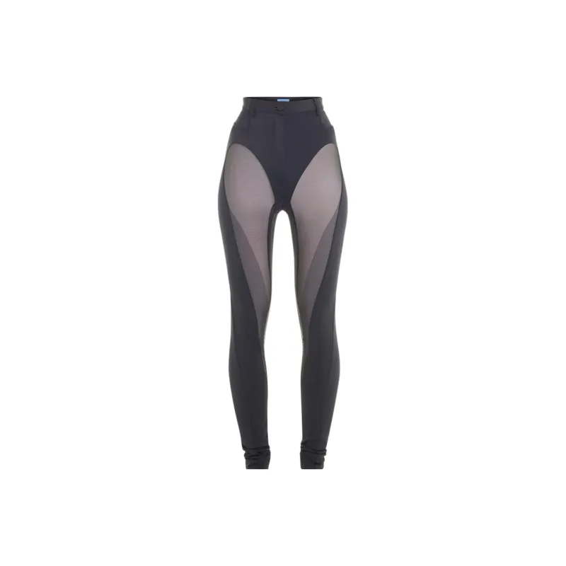 Mugler Sheer panel Flared Trousers-0