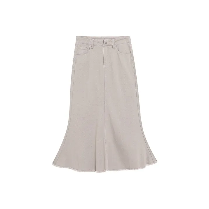 ZVJH Denim Long Skirts Women's-2