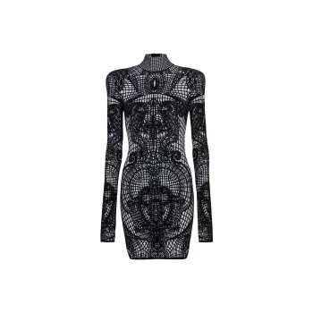 BALMAIN Graphic print Fitted Dress
