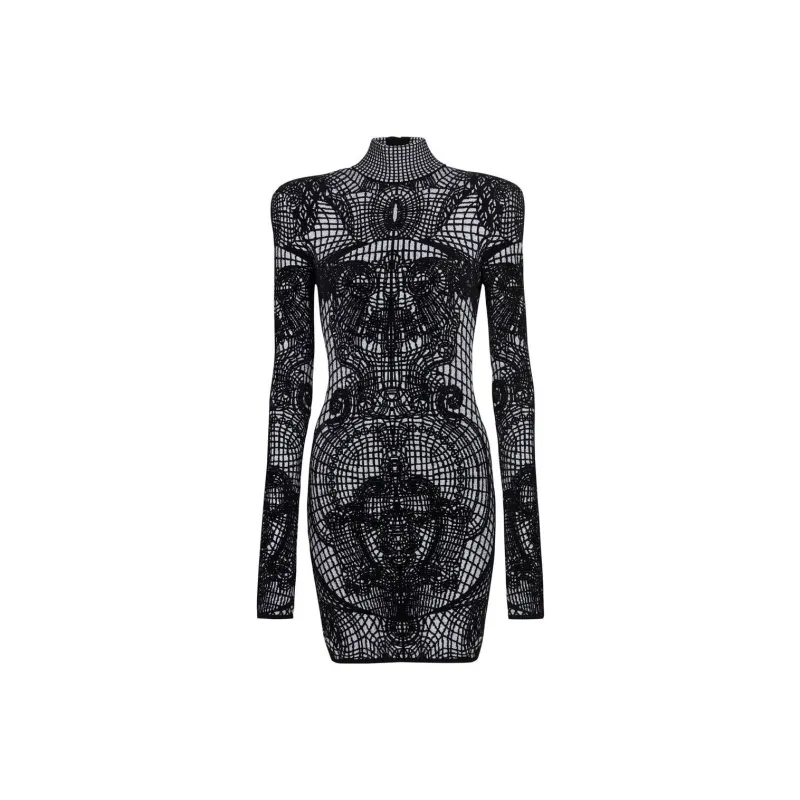 BALMAIN Graphic print Fitted Dress-0