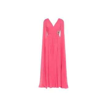 ELIE SAAB V neck Chiffon Silk Gown