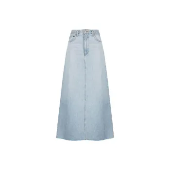 AGOLDE Mid Rise Frayed Edge Denim Skirt