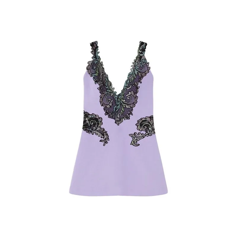 VERSACE Sleeveless Dresses Women's Purple-0