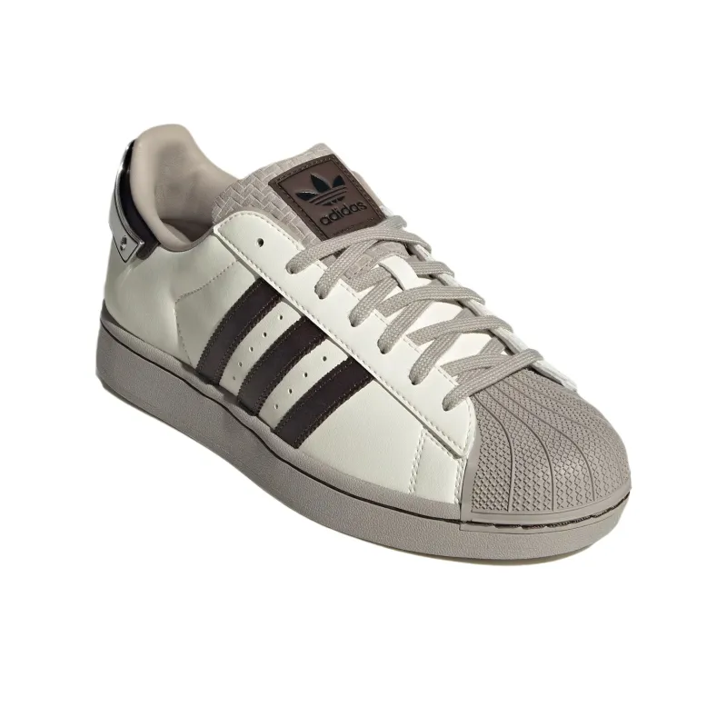 Adidas Originals SUPERSTAR Low Top Skateboard Shoes Unisex White Brown-2