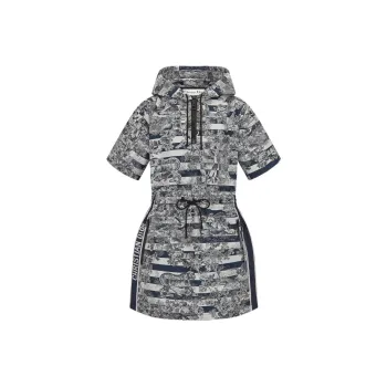 DIOR Quarterly New Products Short-Sleeved Dresses Women's Marine Blue