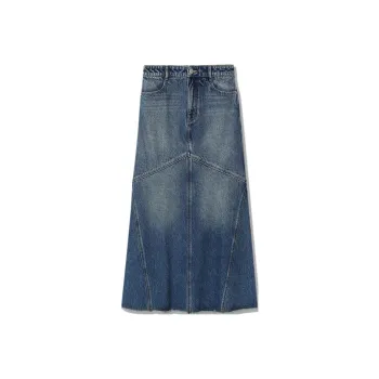 Roselingling Denim Long Skirts Women's Denim Blue
