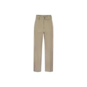 Brunello Cucinelli High Waist Belted Trousers