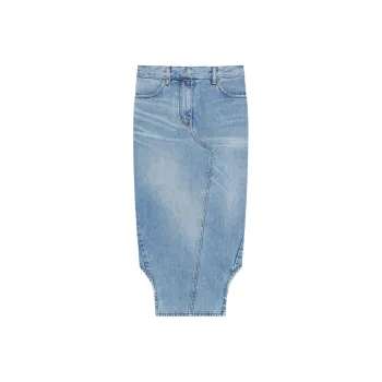 Givenchy Asymmetric Denim Midi Skirt