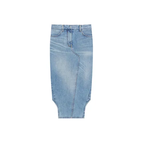 Givenchy Asymmetric Denim Midi Skirt