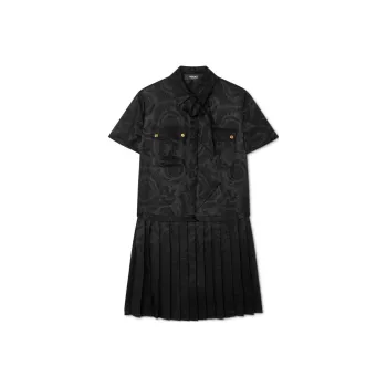 VERSACE Barocco Lavalli�re Pleated Mini Dress