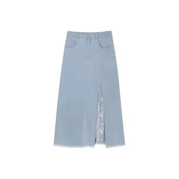 FORNI Denim Long Skirts Women's Denim Blue