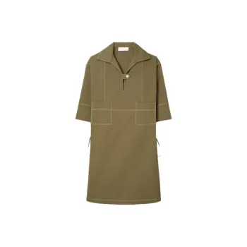 TORY BURCH Lace-Up Detailed Poplin Shirt Dress