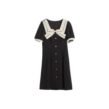 Olrain Short Sleeved Dresses Women's Black