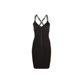 OFF WHITE Criss Cross Strap V Neck Dress