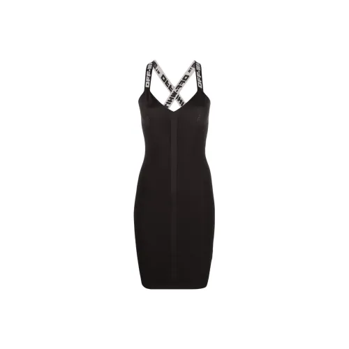 OFF WHITE Criss Cross Strap V Neck Dress