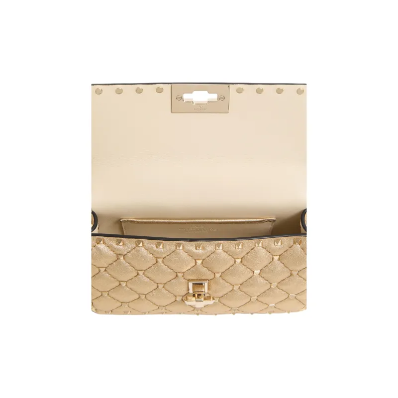 Valentino GARAVANI Nappa Leather Portable Crossbody Bag, Shoulder Bag Small Size Women's Beige-5