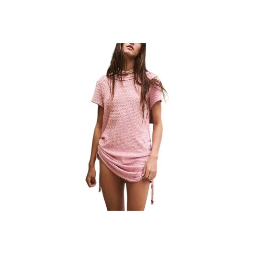 FREE PEOPLE Tate Mini Short-Sleeved Dresses Women's Bleached Mauve/Bleach Fuchsia