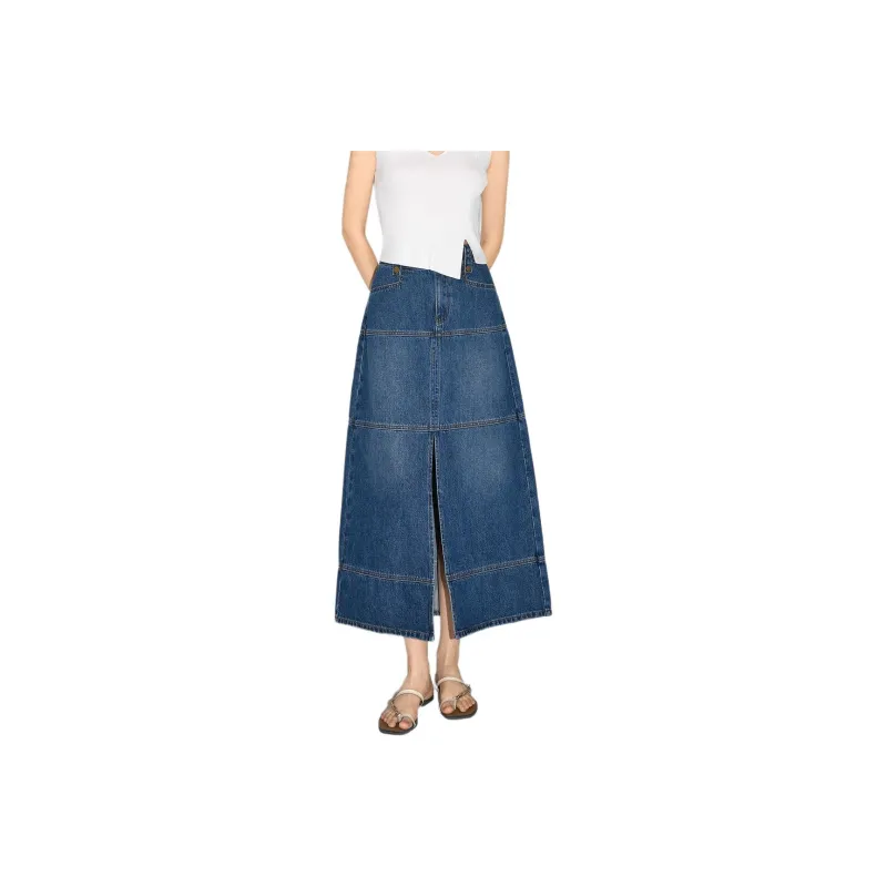 Bethine Denim Long Skirt Women's Dark Denim Blue-0