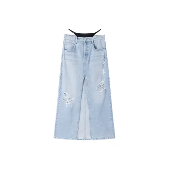 Miss Sixty Denim Long Skirts Women's Light Blue