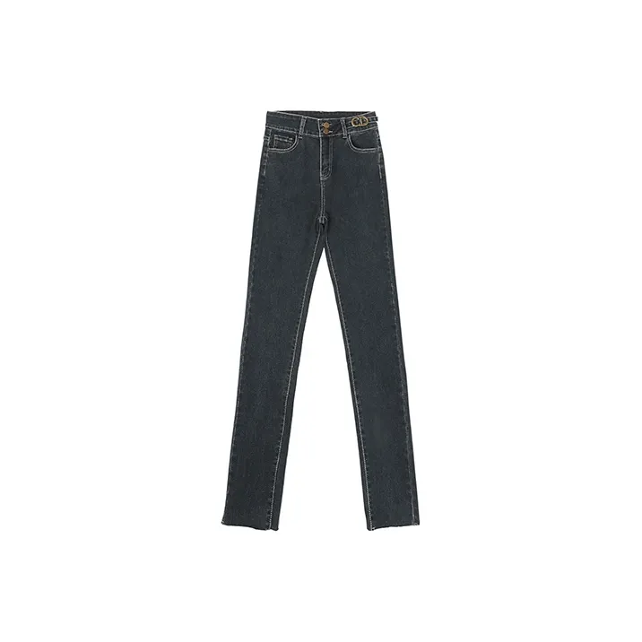 Green Forest Slim Fit Pants Moderate Jeans Women's-0