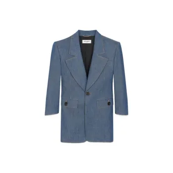 SAINT LAURENT Long-Sleeved Dresses Women's Blue