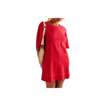 FREE PEOPLE Portia Mini Short-Sleeved Dresses Women's Red Dahlia