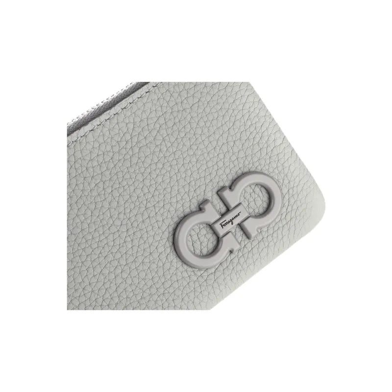 FERRAGAMO Cow Leather Wallet Men's Blue Gray-7