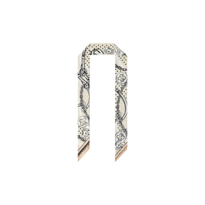 LOUIS VUITTON Silk Hair Bands Women's Beige-1
