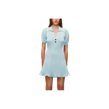 Self portrait Short Sleeved Dresses Women's Light Blue