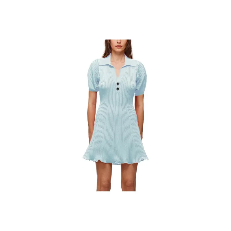 Self portrait Short Sleeved Dresses Women's Light Blue-0