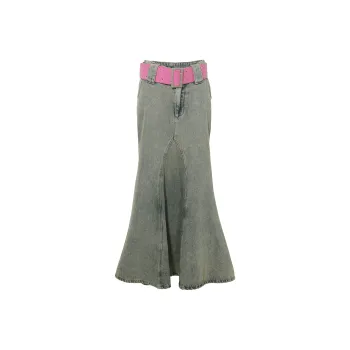 FTT Flythetruth Denim Long Skirt Women's Vintage