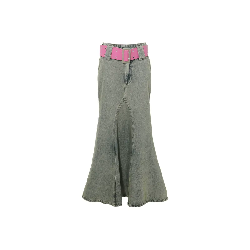 FTT Flythetruth Denim Long Skirt Women's Vintage-0