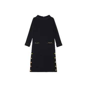 GUCCI Long Sleeved Dresses Women's Dark Blue