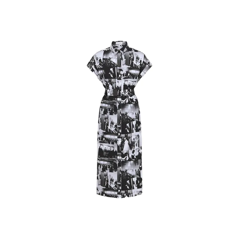 DIOR Mid Length Shirtdress Short Sleeved Dress Women's Black-0