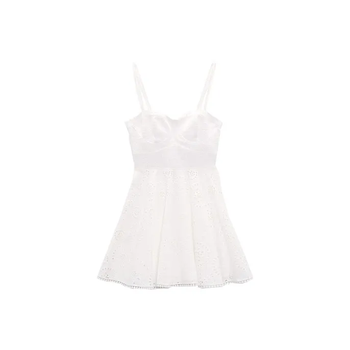 ZARA Sleeveless Dresses Women's White-0