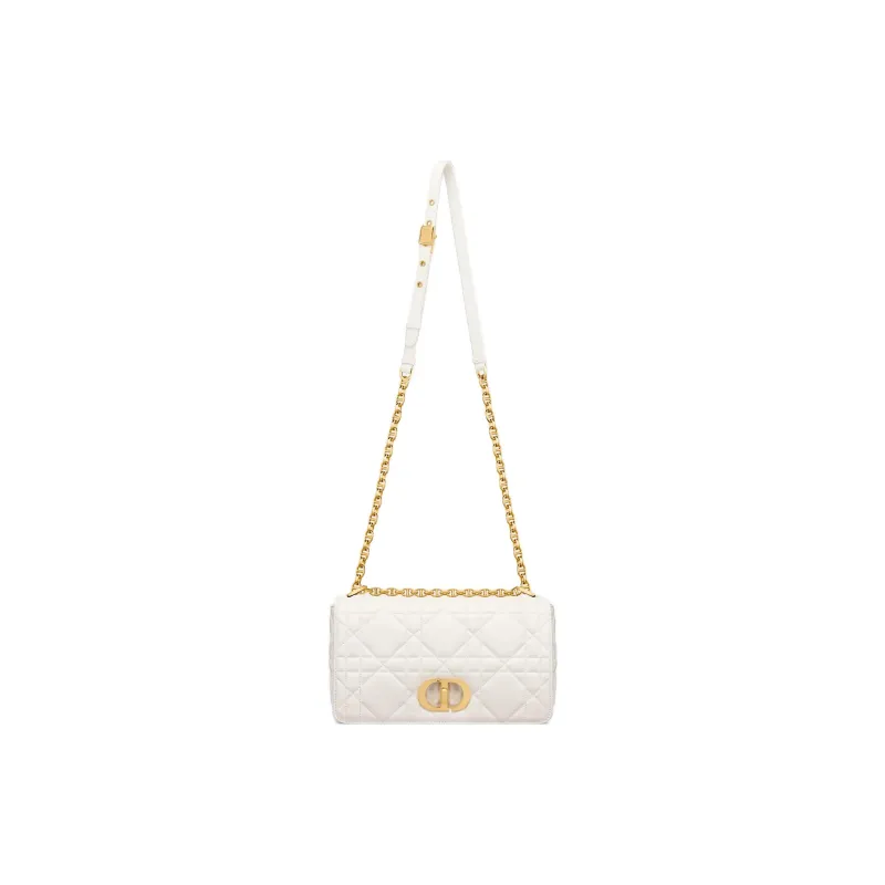 DIOR Caro Sheepskin Crossbody Bag, Shoulder Bag Medium Size Women's Milk White-1