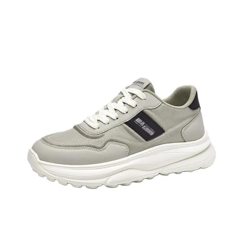 HLA Casual Shoes Men Low Top Light Coffee/Light Gray-4