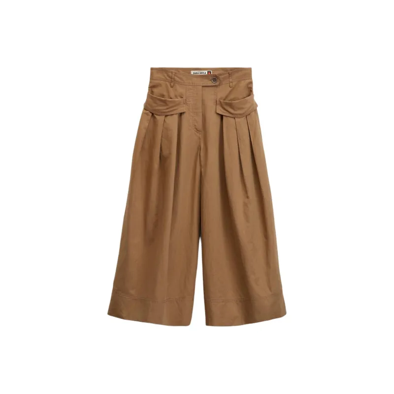 ZARA Casual Pants Women's Olive Green-0
