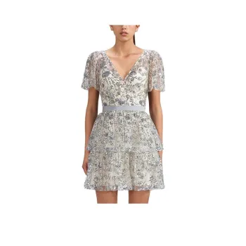 Self portrait Sequined Tiered Minidress