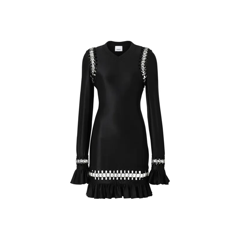 Burberry Ring Embellished Mini Dress 'Black'-0